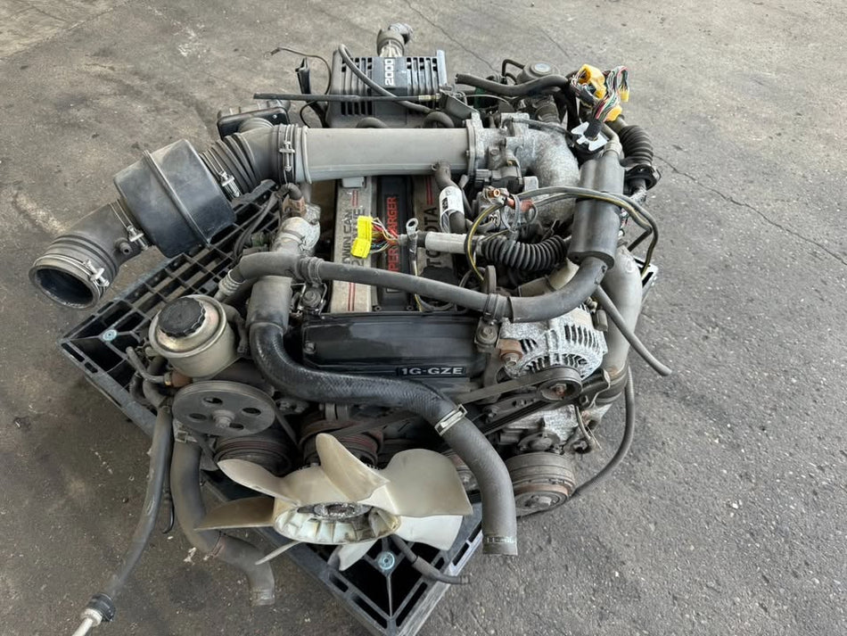 JDM TOYOTA CROWN GS131 1G-GZE SUPERCHARGER ENGINE TRANSMISSION 166426KM