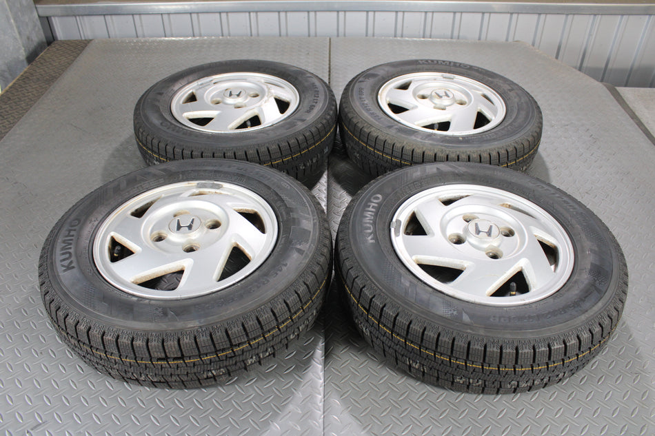 HONDA ALLOY WHEELS KUMHO 145 R12 DOT TIRE SET MINITRUCK 4 pcs